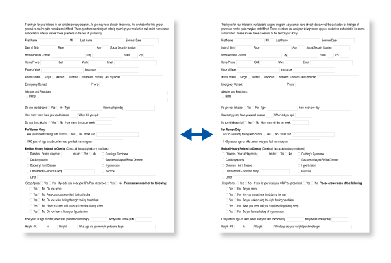 Our Submitted Patient Forms are Duplicates of Your Existing Forms