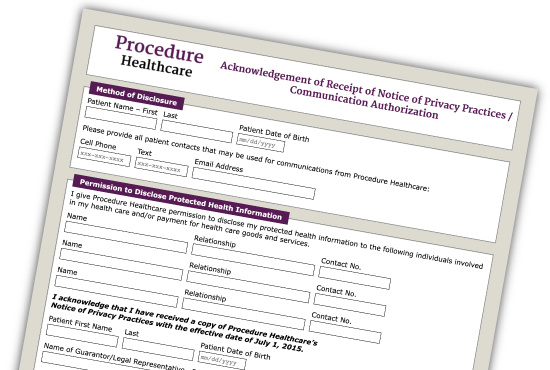 People-friendly, logically organized, secure patient forms