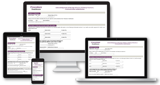 Secure patient forms Responsive Image